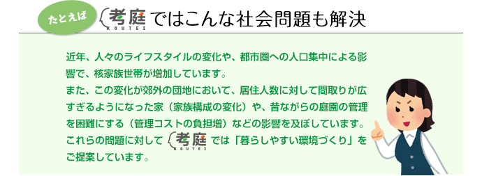 考庭ではこんな社会問題も解決